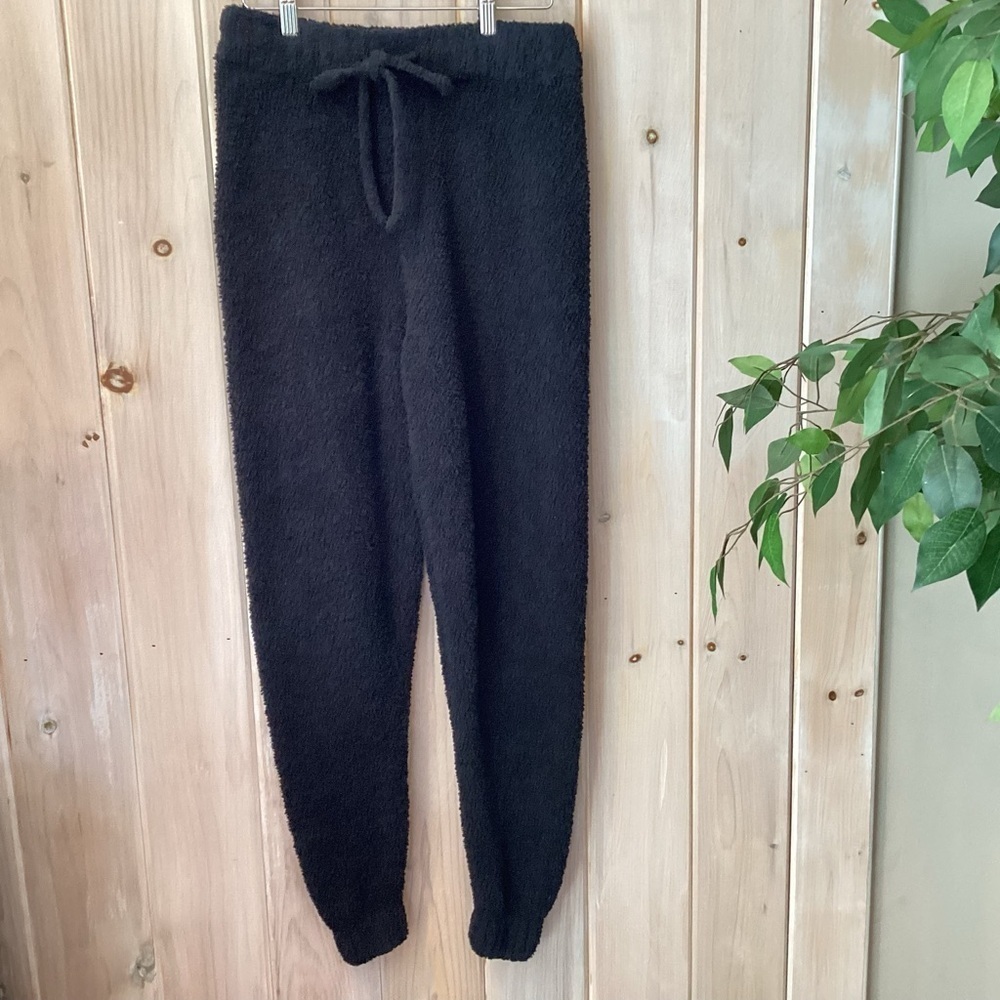 Bella Dahl Black Fuzzy Drawstring Joggers